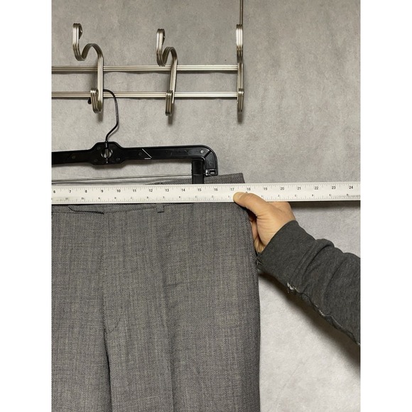 Jack Victor Suit Men 41L Gray Birds Eye Wool Flannel Academia Pants 35x33.5 Luxe - Picture 11 of 16